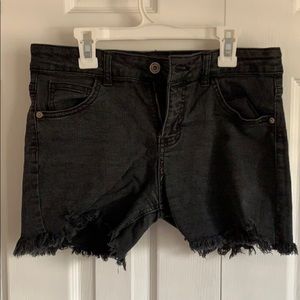 Black jean shorts